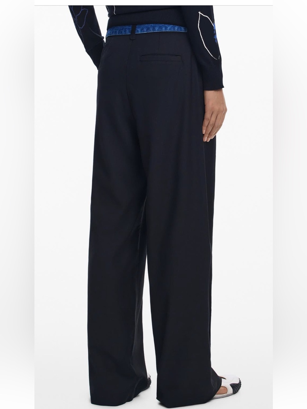 Desigual Women’s Black denim waist Wide-Leg Pants - Picture 4 of 5